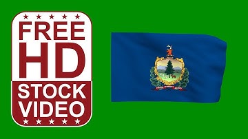 Free Stock Videos – USA Vermont State flag waving on green screen 3D animation