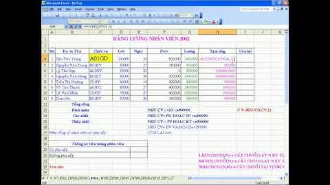 Hàm cắt chuổi Left,Right,Mid,Hàm thống kê Sumif P2