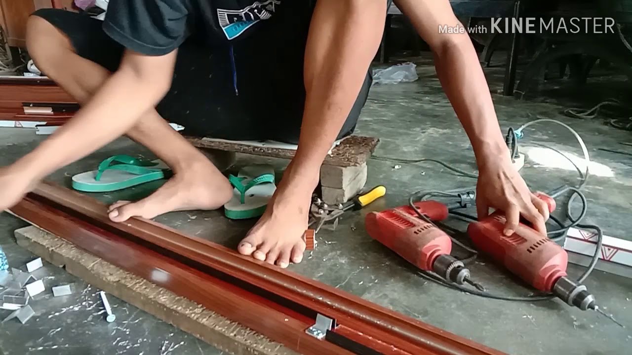 Buat Lemari  Pakaian Bahan Aluminium Serat Kayu  part 1 