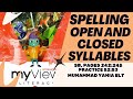 Grade 5 Spelling Lesson | Open and Closed Syllables (V/CV and VC/V) | MyView Book
