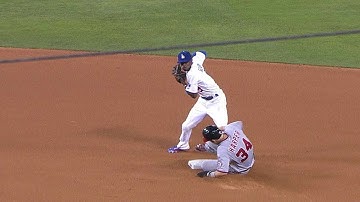 WSH@LAD: Ramirez slides, starts a nice double play