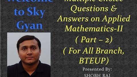 MCQ on Applied Mathematics-II (BTEUP) Chapter 2 l Diploma l Polytechnic l Engineering l SkyGyan