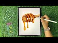 Realistic honey dipper procreate drawing   ipad pro 