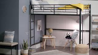 Premium Metal Full Size Loft Bed - Black Premium Metal Full Size Loft Bed - Black