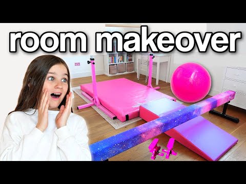 GYMNASTICS ROOM MAKEOVER SURPRISE for Sienna! | Family Fizz