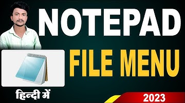 Note pad  File Menu  in hindi 2023
