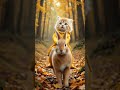 Cat and Bunny in the forest #aiartshorts #funnyshorts #shorts2025 #shortstrend #cutecat #shorts