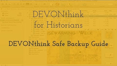 DEVONThink for Historians DT4H Safe Backup Guide Intro Video