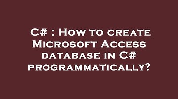 C# : How to create Microsoft Access database in C# programmatically?