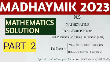 Madhyamik 2023 Mathematics question paper solution .