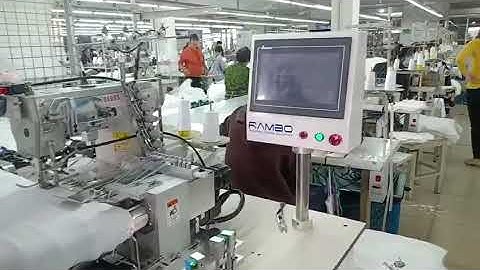 RAMBO RM-1278S Automatic bottom hemming machine running in customer factory