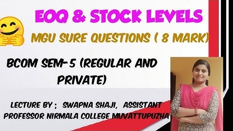 EOQ -Advanced Problems Bcom SEM 5 Regular and Private Students