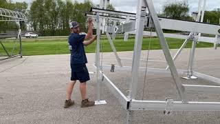 Boat Lift Crane for Boat Lift/ Pontoon Hoist Installation, Leg Leveling Adjustments, Go Over Seawall