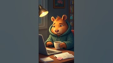 Stressed Capybara Working on a Deadline—Too Relatable! ☕🐾💻✨#capybara #cute #funnyvideo #shorts