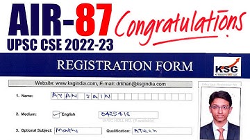 AYAN JAIN | AIR 87 | UPSC CSE 2022-23 | UPSC TOPPER | KSG INDIA