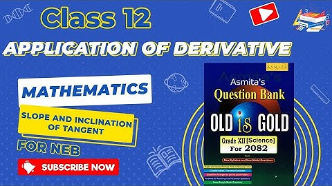 Slope & Inclination of Tangent of a Curve ✨ | Class 12 NEB Derivatives – Tangent & Normal Concept