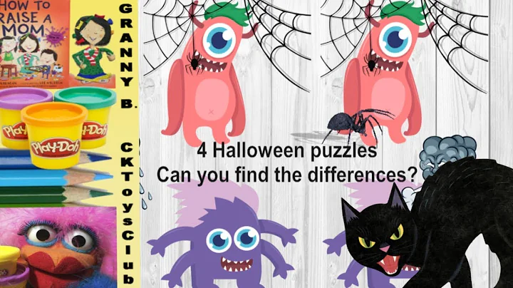 4 Halloween find the differences puzzles with answers. by Granny B. CKToysClub