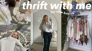 thrift with me for new wardrobe basics + how i style ( my best finds yet !! )