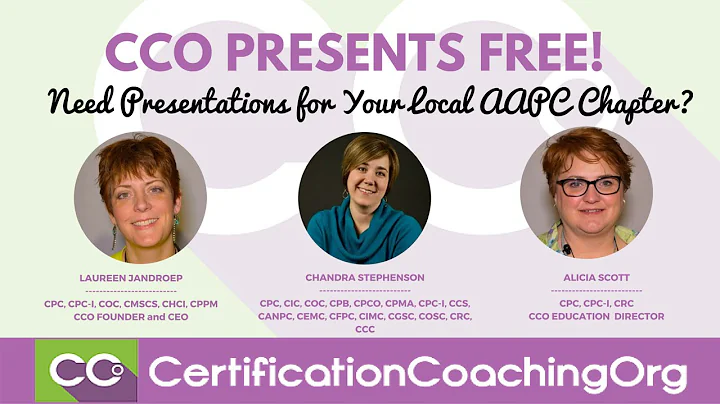 Need Presentations for AAPC Local Chapter? CCO Presents FREE!