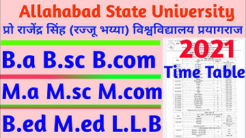 Time Table 2021|asu| rajju bhaiyya university time table 2021|ba bsc bcom|allahabad state university