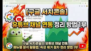 [구글 서치콘솔]  구글 서치콘솔의 유튜브 채널 연동, 메뉴별 분석 활용법, 속성 제거 절차 정리 방법 1부