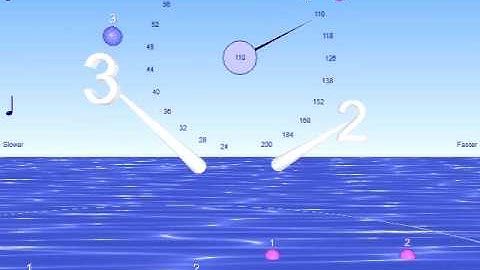 Polyrhythm 3/4 over 3/3 with changing tempo and bounce to an up position for the up beat