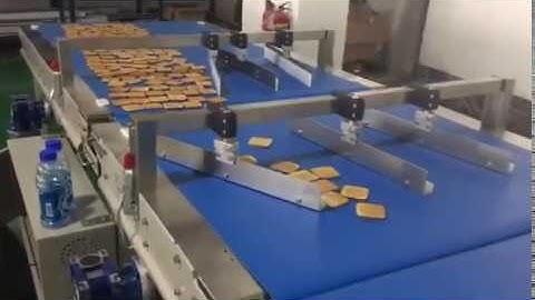 Biscuit cookies crackers automatic flowpack packaging line with tray feeder and turn-over device