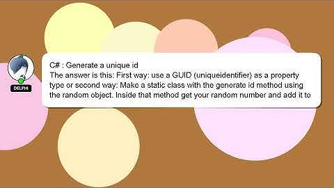 C# : Generate a unique id