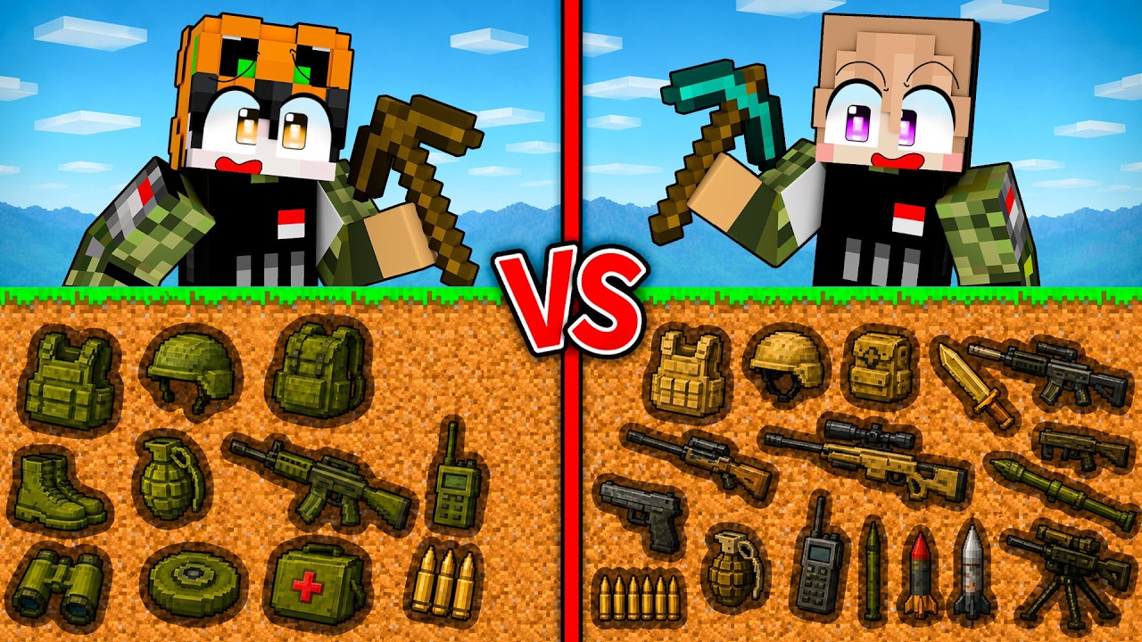 AKU MENEMUKAN SENJATA MILITER YANG TERKUBUR DI MINECRAFT!!