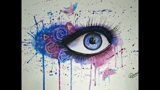 realistic watercolor eye