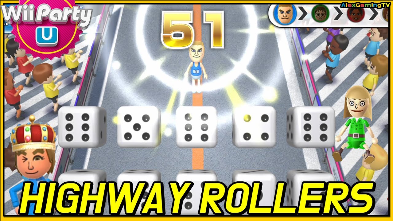 Wii Party U Highway Rollers gameplay (Tyrone vs Paula vs Skip vs Giulia, Expert Com) | AlexGamingTV