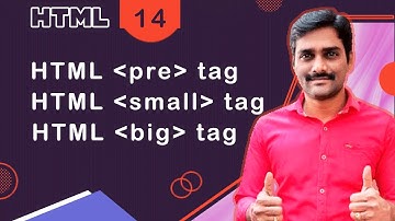 HTML pre | small | big Tag - HTML Tutorial 14 🚀