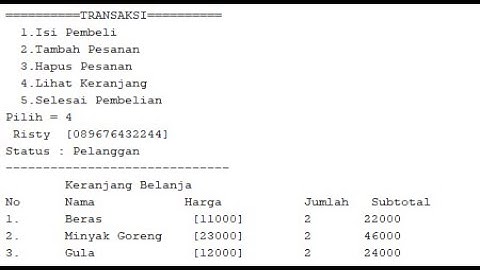 Demo Program Mesin Kasir UTS BP2