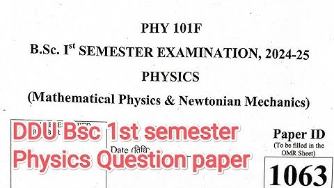 DDU university Gorakhpur Bsc 1st semester Physics question paper Answer key