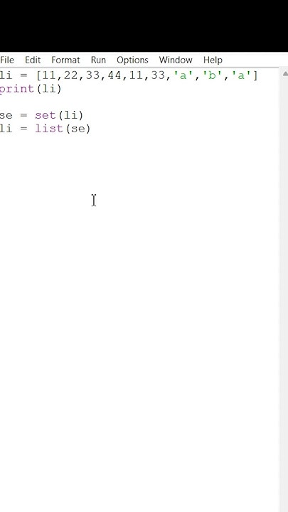 remove duplicates from list - python code #shorts - YouTube