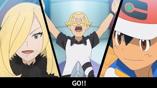 Pokemon Journey Episode 122 - Ash VS Cynthia Battle Roserade VS Dracovish