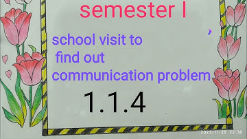 B.Ed 1st sem practicum 1.1.4 (school visit to find out communication problem)