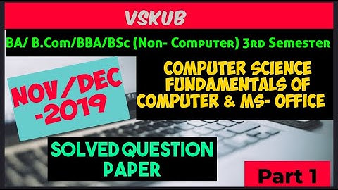 BA/ Bcom/ BBA/BSC ( Non- computer) 3rd sem solved Question paper Nov/ Dec 2019