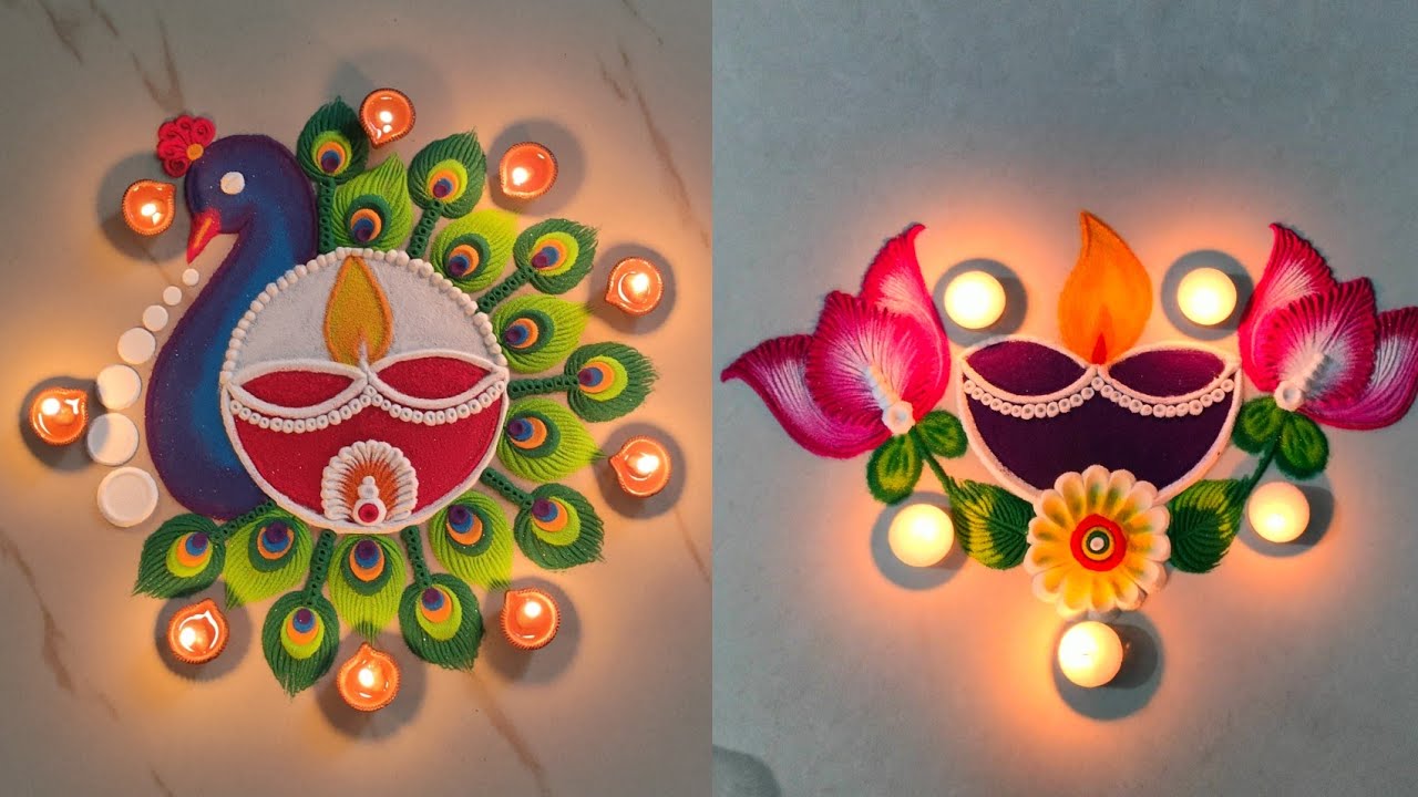 SMART HACKS FOR EASY DIWALI RANGOLI - YouTube