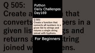 Python Daily Challenges Day169 For Beginners #programming #python #beginners