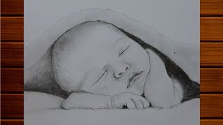 How to draw a sleeping baby easy