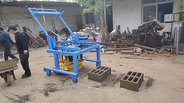 diesel engine movable concrete hollow block maker QM4-45 egg laying cement brick machine for Haiti