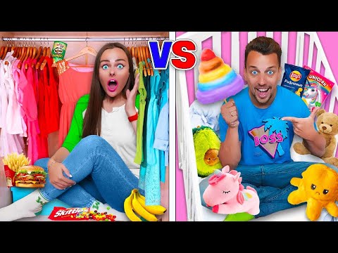24 ЧАСА В ШКАФУ VS ДЕТСКАЯ КОМНАТА ЧЕЛЛЕНДЖ!