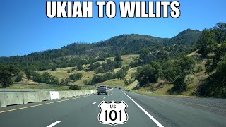 US-101 North & CA-20 West: Ukiah to Willits, California