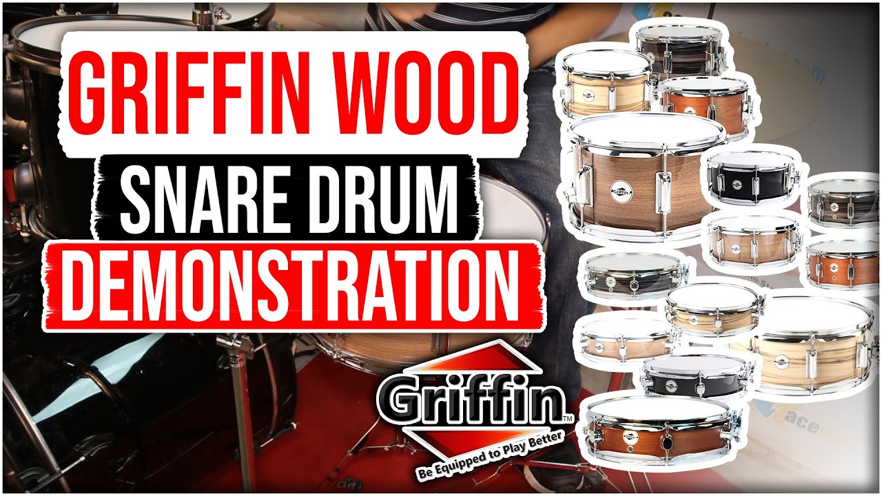 Drummers Acoustic Marching Kit Percussion Instrument with Snare Strainer Throw Off Set Piccolo Snare Drum 13 x 3.5 by GRIFFIN 100% Poplar Wood Shell with Black PVC & White Coated Drum Head