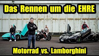 10.000€ Motorrad zersägt 400.000€ Lamborghini  - Das RENNEN um die Ehre 