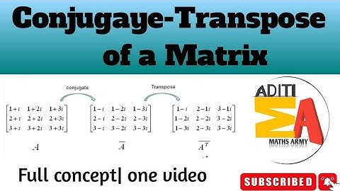 Conjugate-Transpose of a matrix| Conjugate| Transpose| Matrix| board, JEE, iitjam and CSIR-net|