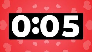 5 Second Timer With Music | 5 Seconds Stopwatch with Hearts