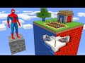 SPIDER MAN SUPERHERO ONE CHUNK SURVIVAL in Minecraft? MARVEL WORLD Animation!