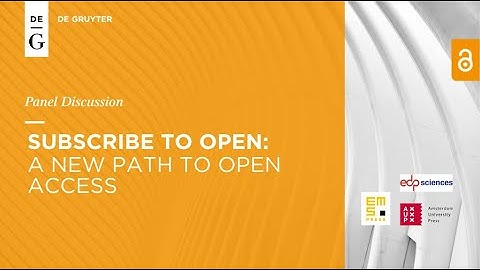 Panel Discussion: Subscribe to open: A new path to open access